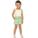 Conjunto Infantil Menina Verão Blusa Alças E Short Borboletas - Angerô