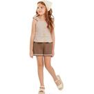 Conjunto Infantil Menina Verão Blusa Alças E Short Delicado