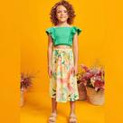 Conjunto Infantil Menina Verão Blusa Boxy em Malha Wave e Saia Midi em Malha Fresh Tam 6 a 14 - Infanti