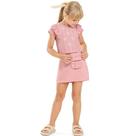Conjunto Infantil Menina Verão Blusa E Short Saia Corações - Angerô