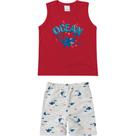 Conjunto Infantil Menino Bebê Ocean Tubarões Regata em Malha Bermuda em Moletinho Calor - MalweeKids