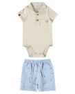 Conjunto infantil menino body em malha malwee kids off white 3