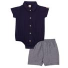 Conjunto Infantil Menino Camisa Body e Bermuda Nini &amp Bambini
