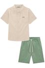 Conjunto Infantil Menino Camisa Off White/Bermuda Luc.boo
