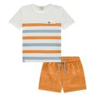 Conjunto Infantil Menino Camiseta/Bermuda Listras Luc.Boo