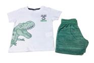 Conjunto Infantil Menino Camiseta Bermuda Rajada Tile E Sul