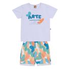 Conjunto Infantil Menino Camiseta Branca/Bermuda Jaca Lelé