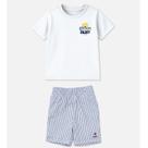 Conjunto Infantil Menino Camiseta Branca/Bermuda Listras Bimbi