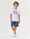 Conjunto Infantil Menino Camiseta Cvtt E Bermuda Branco Divertto