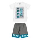 Conjunto Infantil Menino Camiseta e Bermuda Game Over Elian