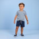 Conjunto Infantil Menino Camiseta Gola V Bermuda Tecido Ecologioco