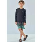 Conjunto Infantil Menino Camiseta Malha UV Dry UV50+ e Bermuda Boxer em Nylon Ergonomic com Elastano LucBoo