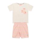 Conjunto Infantil Menino, Camiseta Manga Curta Com Estampa E Bermuda Em Moletom Ecológico - Off