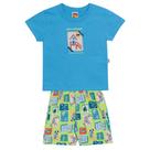 Conjunto Infantil Menino Camiseta/Short Azul Jaca Lelé