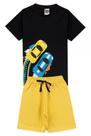 Conjunto infantil menino carros preto