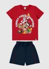 Conjunto Infantil Menino Champions Looney Tunes Em Algodão Malwee Kids Vermelho 6