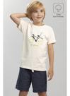 Conjunto Infantil Menino em Meia Malha Natural e Moletom Eco