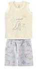 Conjunto infantil menino em moletinho malwee kids off white m