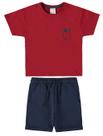 Conjunto infantil menino em moletinho malwee kids vermelho 1