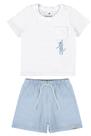 Conjunto Infantil Menino Em Tecido Listrado Malwee Kids M