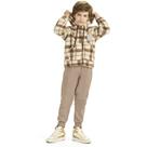 Conjunto Infantil Menino Inverno Jaqueta Pelo E Calça Moletom Peluciado Xadrez Marrom - Angerô