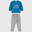 Conjunto Infantil Menino Malwee em Moletom Eu sou Feliz