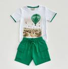 Conjunto Infantil Menino Milon Camiseta Branca Balão com Bermuda Moletom Verão 2001318 Conjunto Infantil Menino Milon Camiseta Branca Balão com Bermuda Moletom Verão 2001318