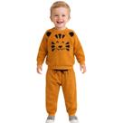 Conjunto Infantil Menino Peluciado Bouclê Tigre com Orelhinhas Inverno 1 2 3