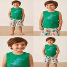 Conjunto Infantil Menino Pipa - Verão "Just Be Happy" COR:VERDETAMANHO:06 Conjunto Infantil Menino Pipa - Verão "Just Be Happy" COR:VERDETAMANHO:06