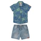 Conjunto Infantil Menino Polo E Bermuda Jeans Carinhoso Kids - MALWEE