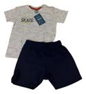 Conjunto Infantil Menino Tileesul Camiseta Rajada Bermuda