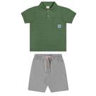 Conjunto Infantil Menino Verão Camisa Pólo E Bermuda Angerô