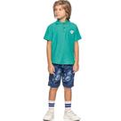 Conjunto Infantil Menino Verão Camisa Pólo e Bermuda Folhagens 2 peças Tam 4 a 12 - Angerô