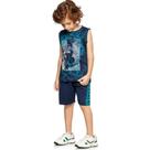 Conjunto Infantil Menino Verão Regata Estonada E Bermuda Skate 2 peças - Angerô