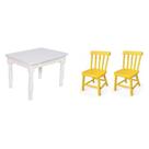 Conjunto Infantil Mesa 68x52cm com 2 Cadeiras Madeira Maciça