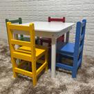 Conjunto Infantil Mesa com 4 Cadeirinhas Sem Estofado