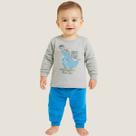 Conjunto Infantil Moletom Estampa Dinossauro Tam 1 A 3 Rei Rex