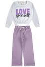 Conjunto Infantil Moletom Menina Love Yourself Cropped