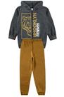 Conjunto infantil moletom menino brooklyn new york com capuz
