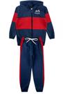 Conjunto infantil moletom menino gody bicolor com capuz e zíper azul marinho