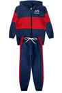 Conjunto infantil moletom menino gody bicolor com capuz e zíper azul marinho