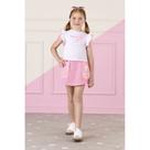 Conjunto Infantil Mon Sucre Blusa e Saia Branco/Rosa