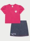 Conjunto Infantil Morango Rosa Abrange