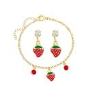 Conjunto Infantil Moranguinho Resinado Folheado A Ouro 18K Antialérgico - CJPRIPL07BP07