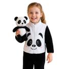 Conjunto Infantil Panda Peluciado Preto e Branco Crianças