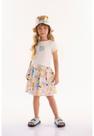 Conjunto Infantil para Menina com Cropped e Saia Aumigo Três e Já