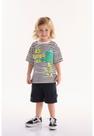 Conjunto Infantil para Menino Dino com Camiseta e Bermuda Três e Já