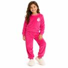 Conjunto Infantil Pelúcia Fleece Menina Inverno 4 6 8 Cor:Rosa ClaroTamanho:4