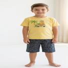 Conjunto Infantil PIPA Menino Estilo, Conforto e Diversão! COR:AMARELOTAMANHO:06