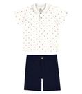 Conjunto Infantil Polo e Bermuda Trick Nick Bege